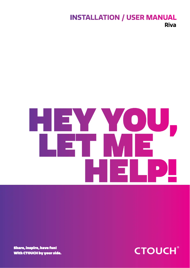 Page n°1 - Manuel utilisateur CTOUCH Riva