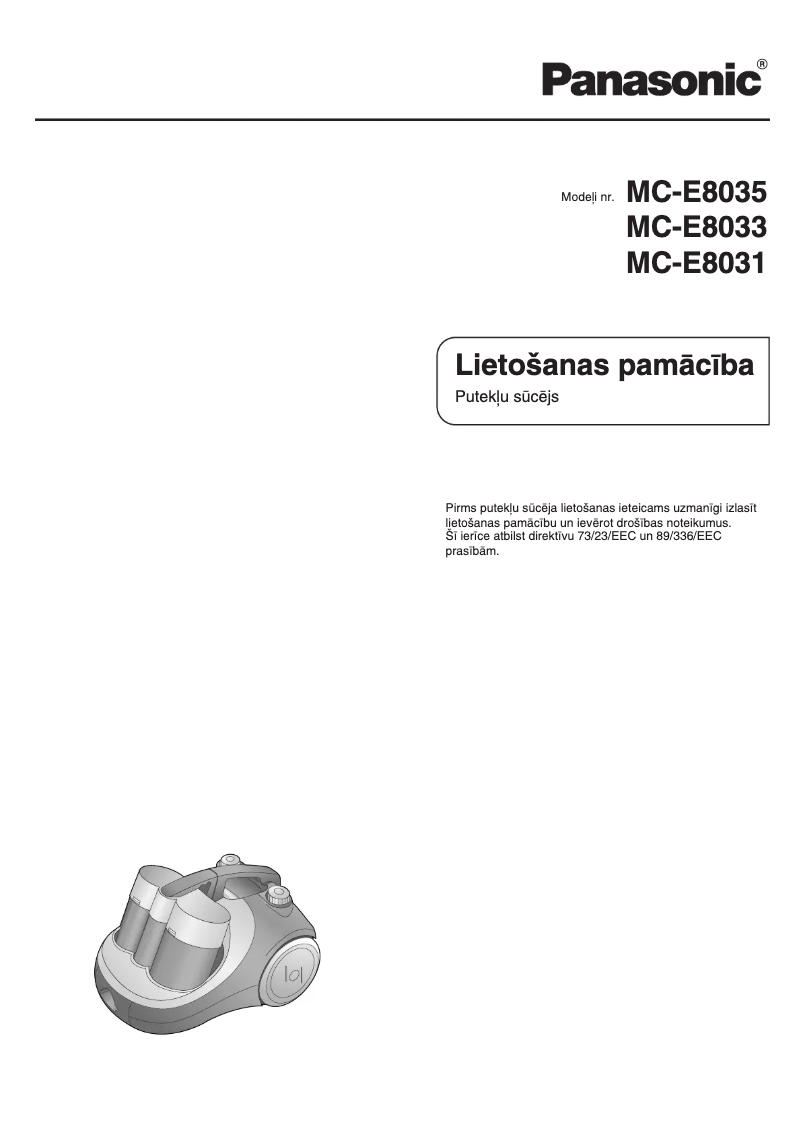 Page 1 de la notice Manuel utilisateur Panasonic MC-E8035