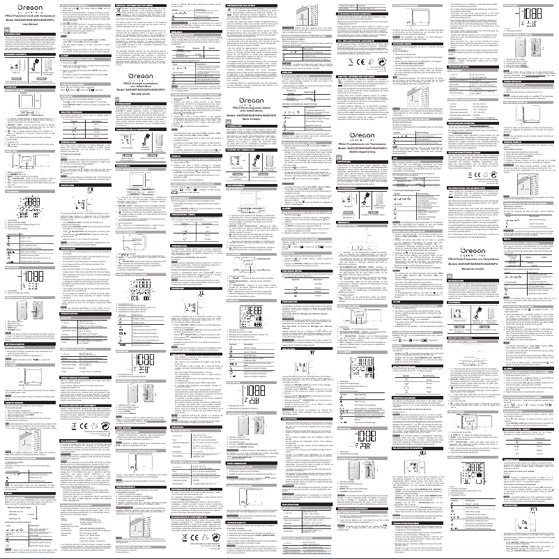 Page 1 of the manual User Manual Oregon Scientific BAR368P