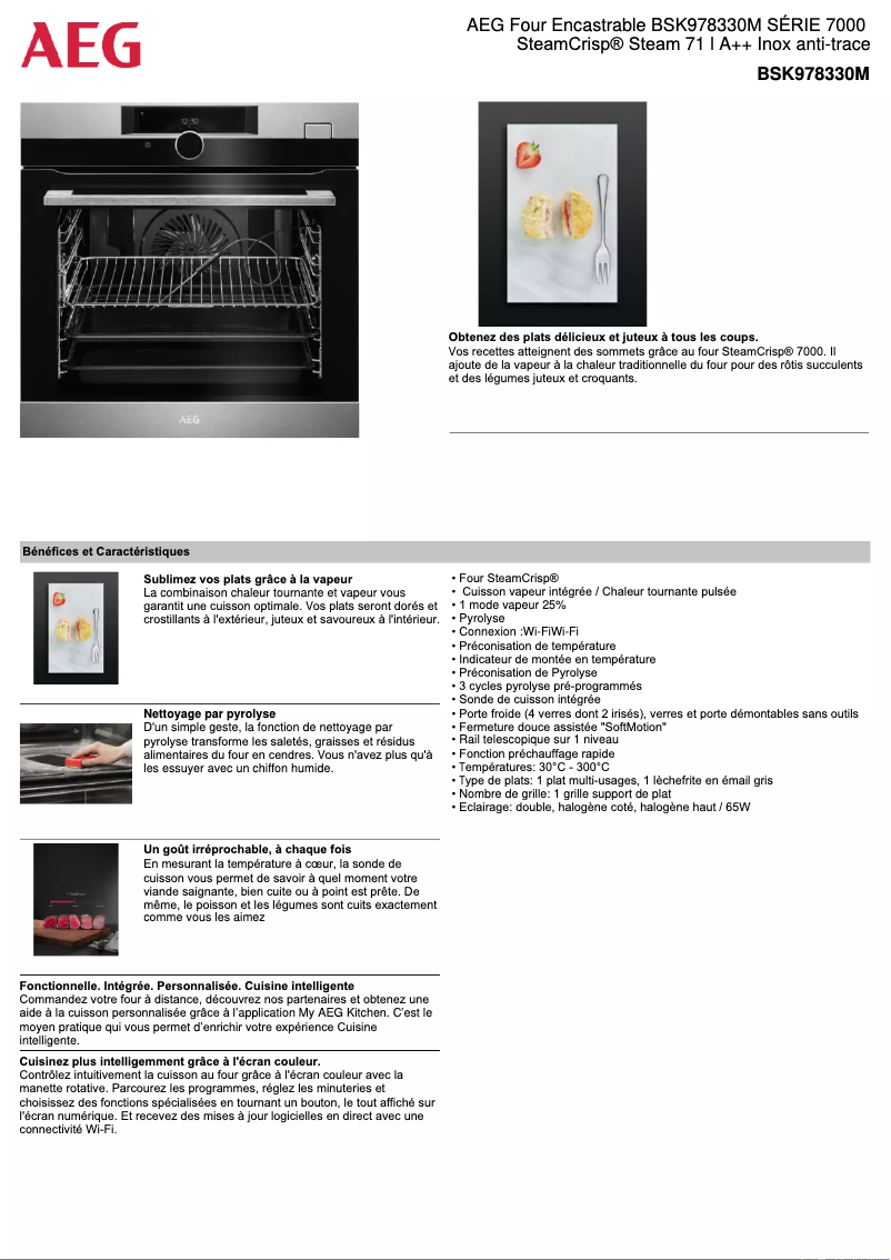 Page 1 de la notice Fiche technique AEG BSK978330M