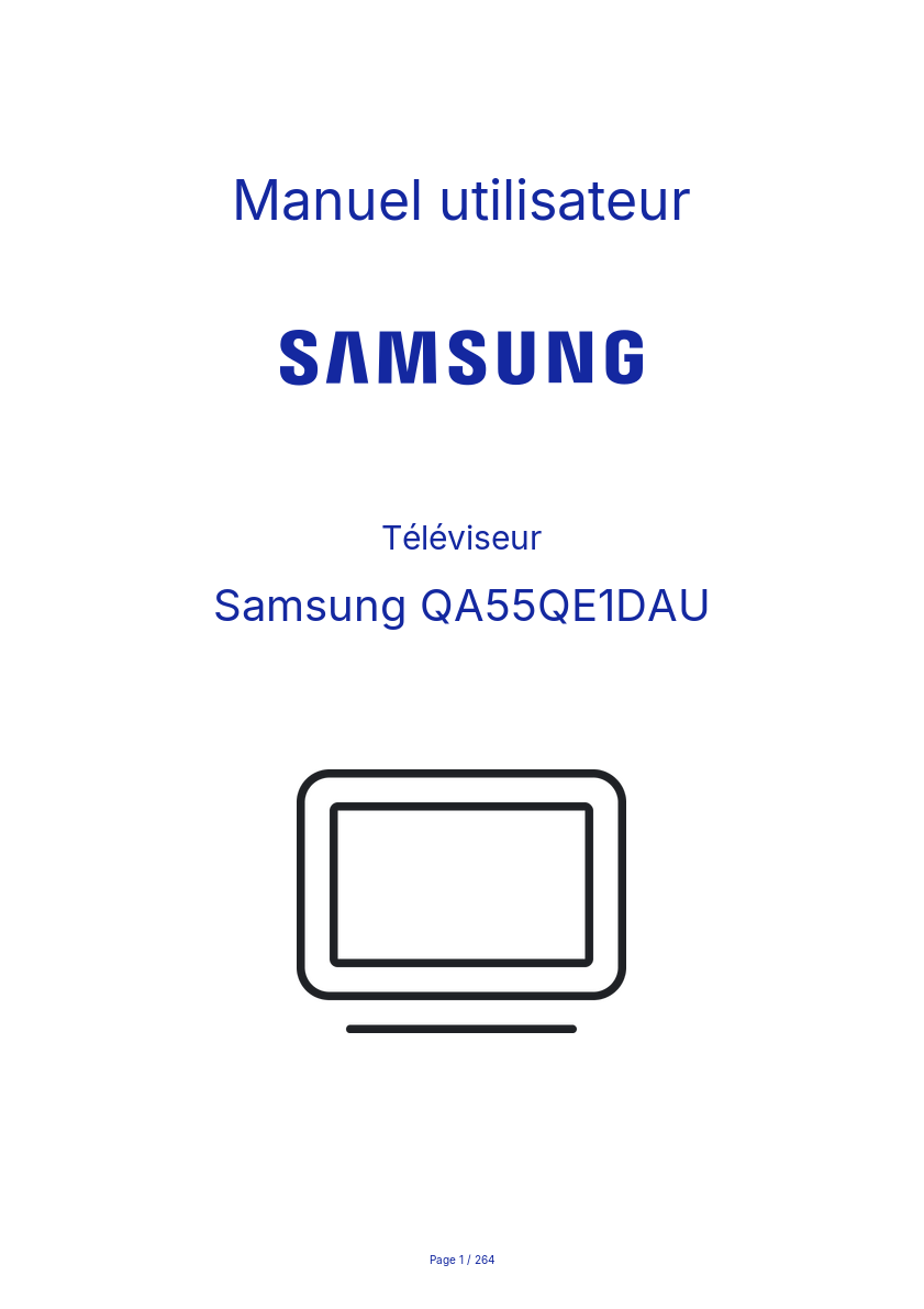 Page n°1 - Manuel utilisateur Samsung QA55QE1DAU