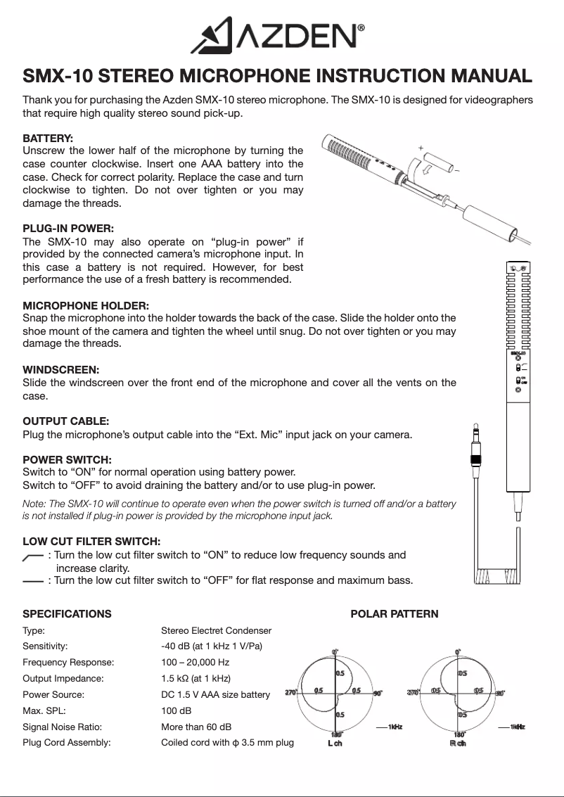 Image de la première page du manuel de l'appareil SMX-10