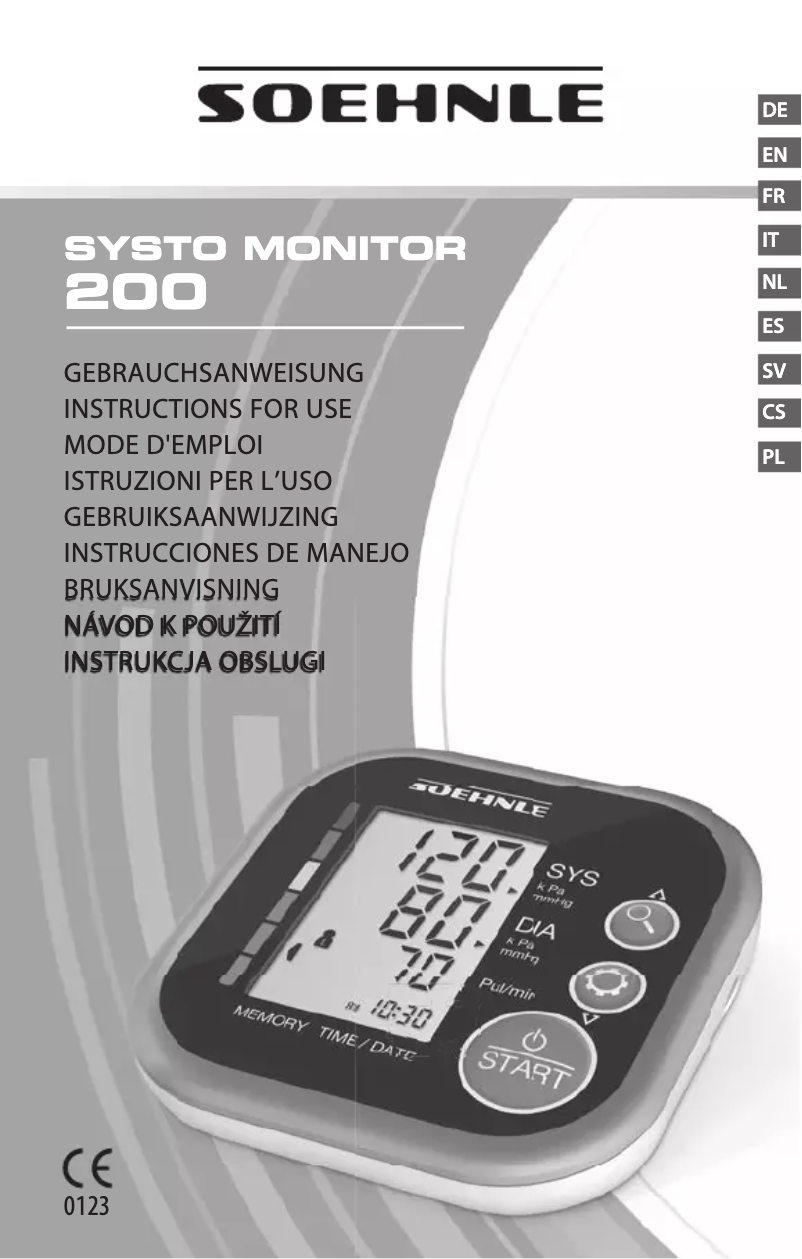 Image de la première page du manuel de l'appareil Systo Monitor 200