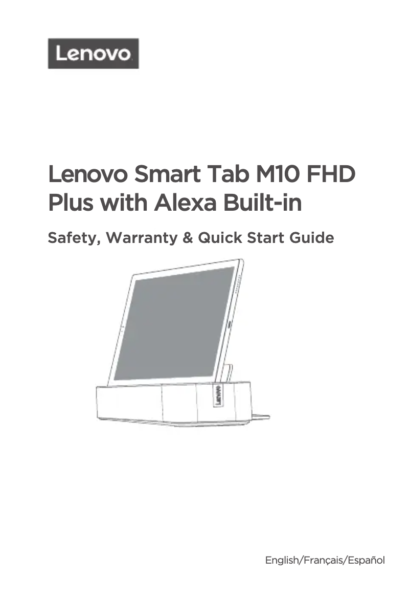 Page 1 de la notice Manuel utilisateur Lenovo Smart Tab M10 FHD Plus