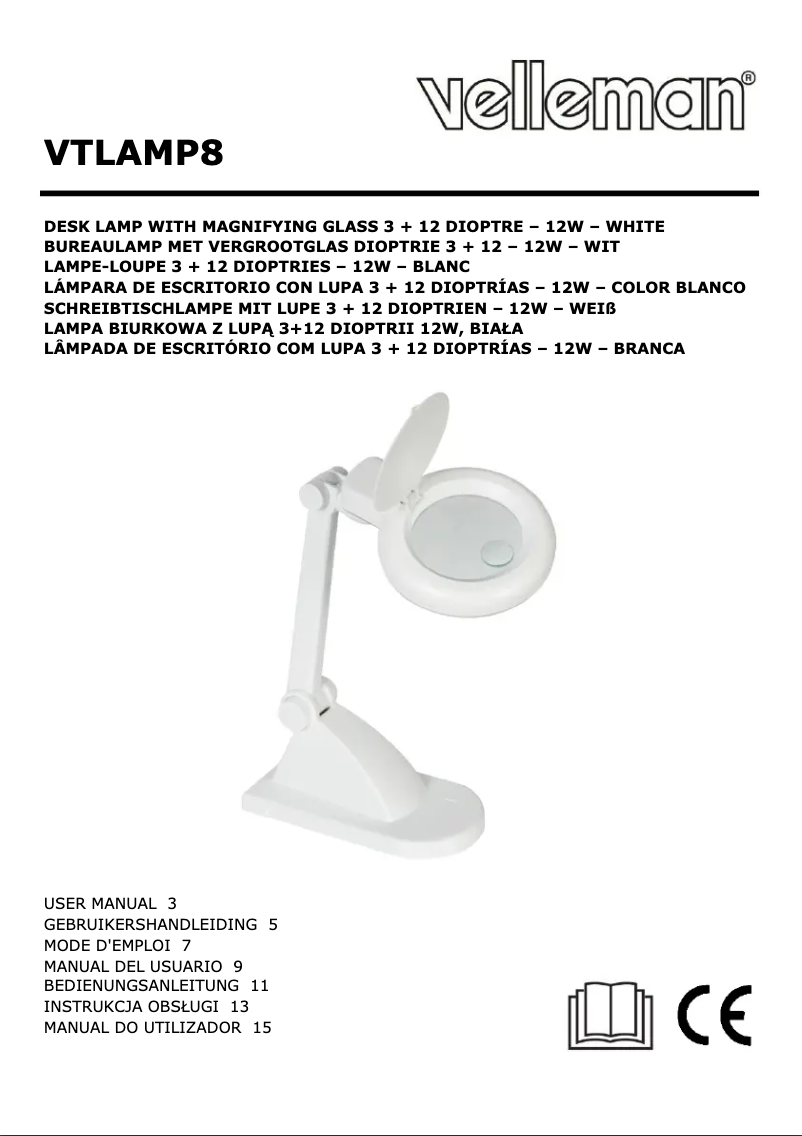 Imagen de la primera página del manual del dispositivo VTLAMP8