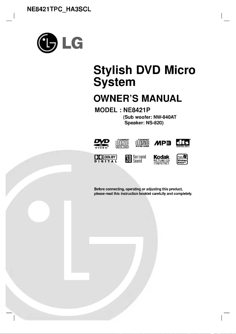 Page 1 of the manual User Manual LG NE8421P