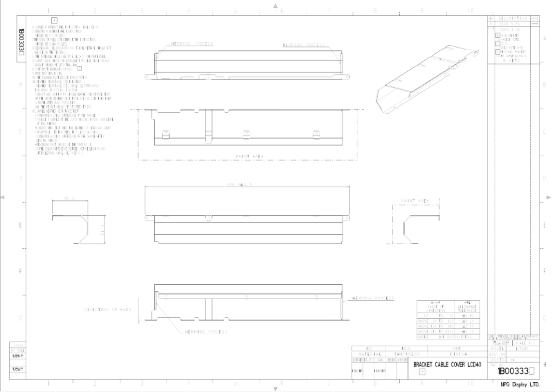Page 1 de la notice Dessin technique NEC MultiSync P521