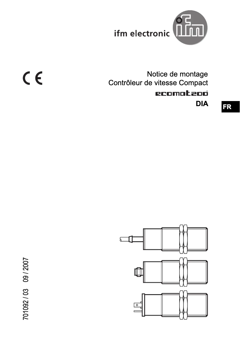 Page n°1 - Manuel utilisateur IFM DI503A