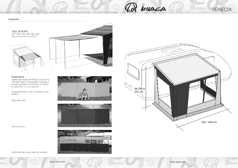 Page n°1 - Manuel utilisateur Inaca Venecia 350