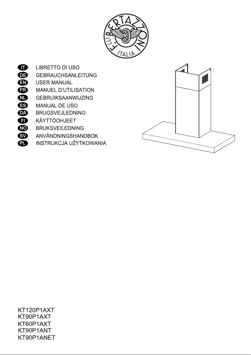 Page 1 de la notice Manuel utilisateur Bertazzoni KT90P1AXT