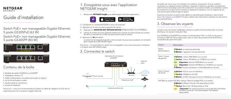 Image de la première page du manuel de l'appareil GS305