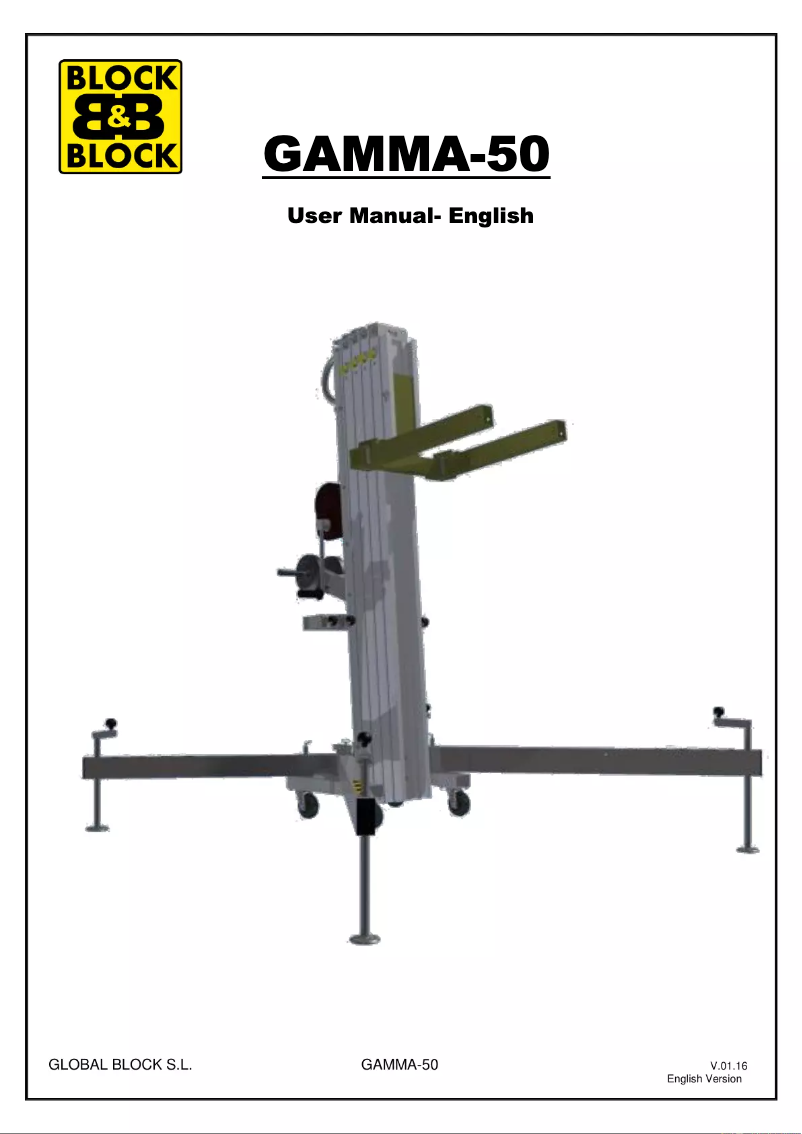 Page n°1 - Manuel utilisateur Block & Block GAMMA-50