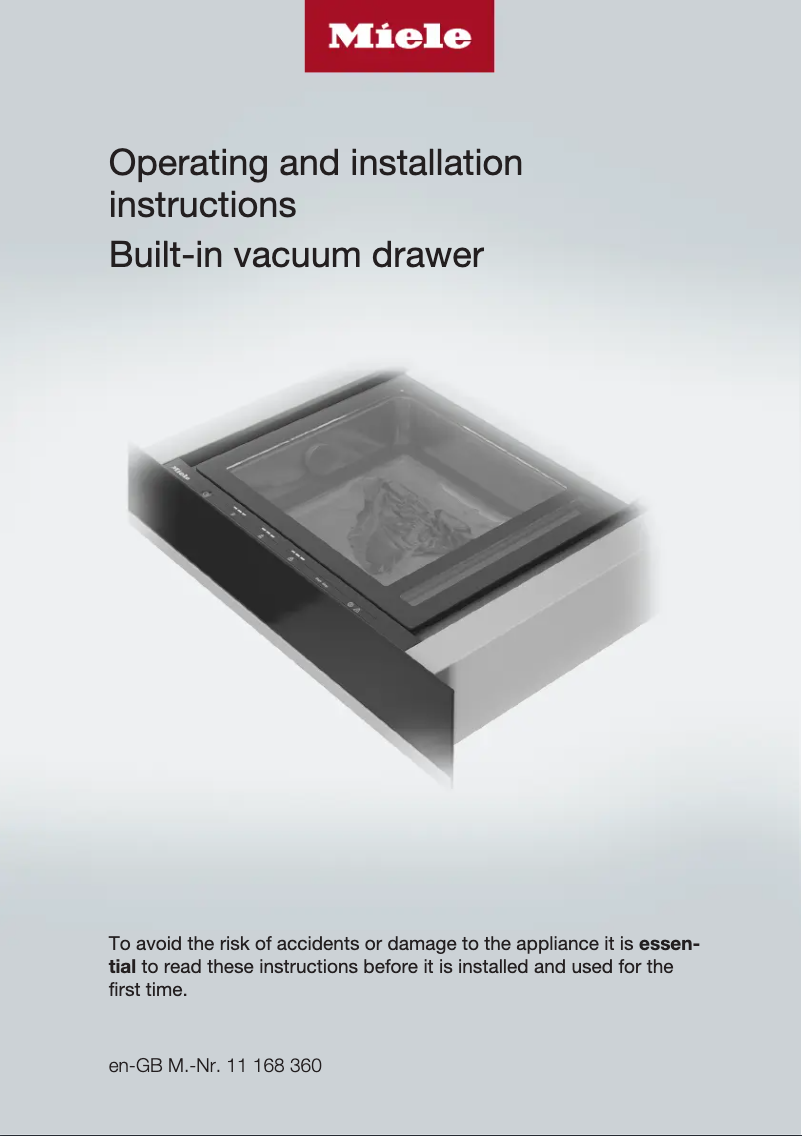 Page n°1 - Guide d'installation Miele EVS 7010