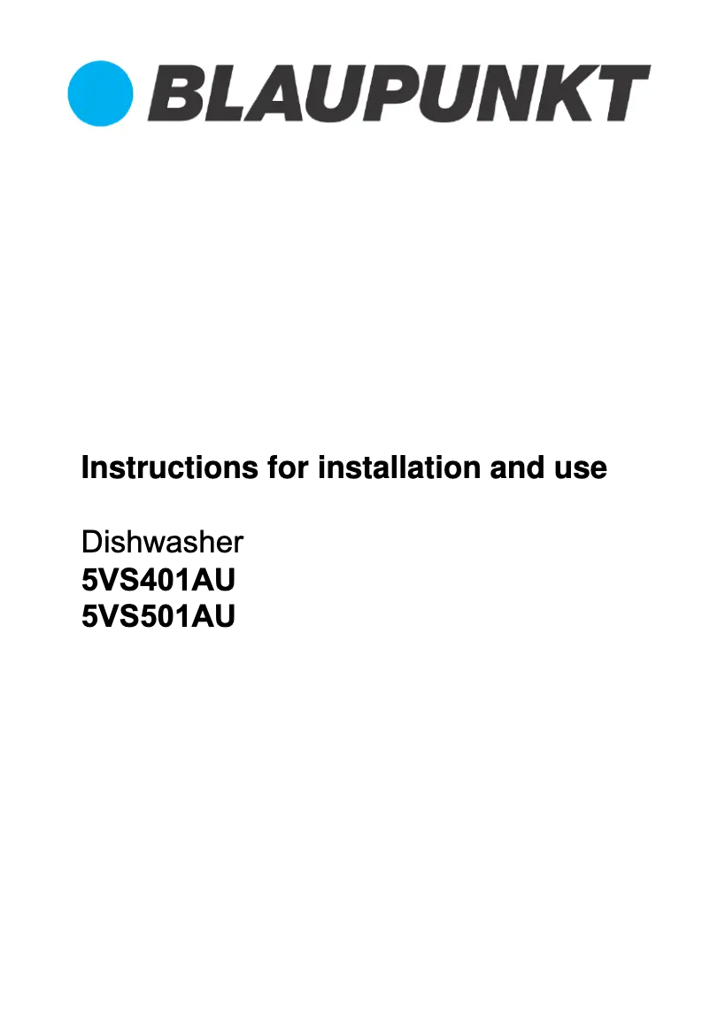 Page n°1 - Guide d'installation Blaupunkt 5VS401AU