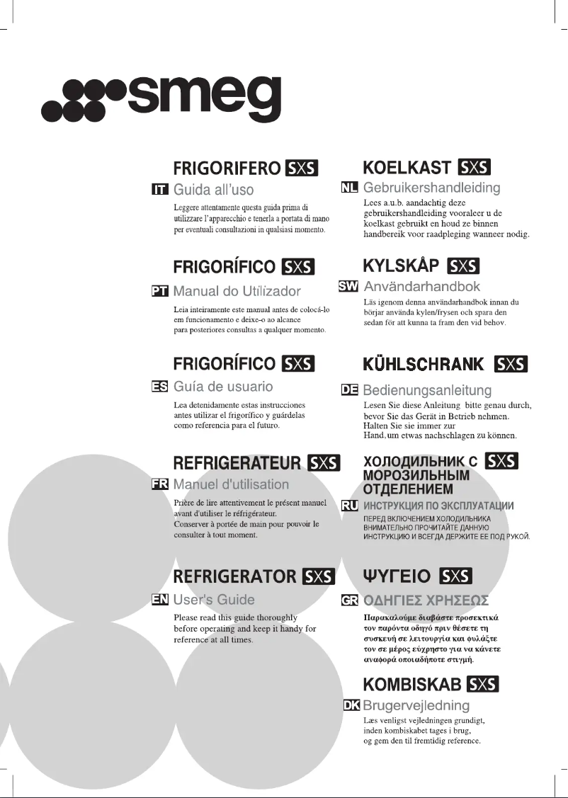 Page n°1 - Manuel utilisateur Smeg SS55PTL1