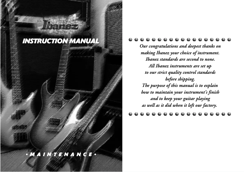 Page n°1 - Manuel utilisateur Ibanez RG8