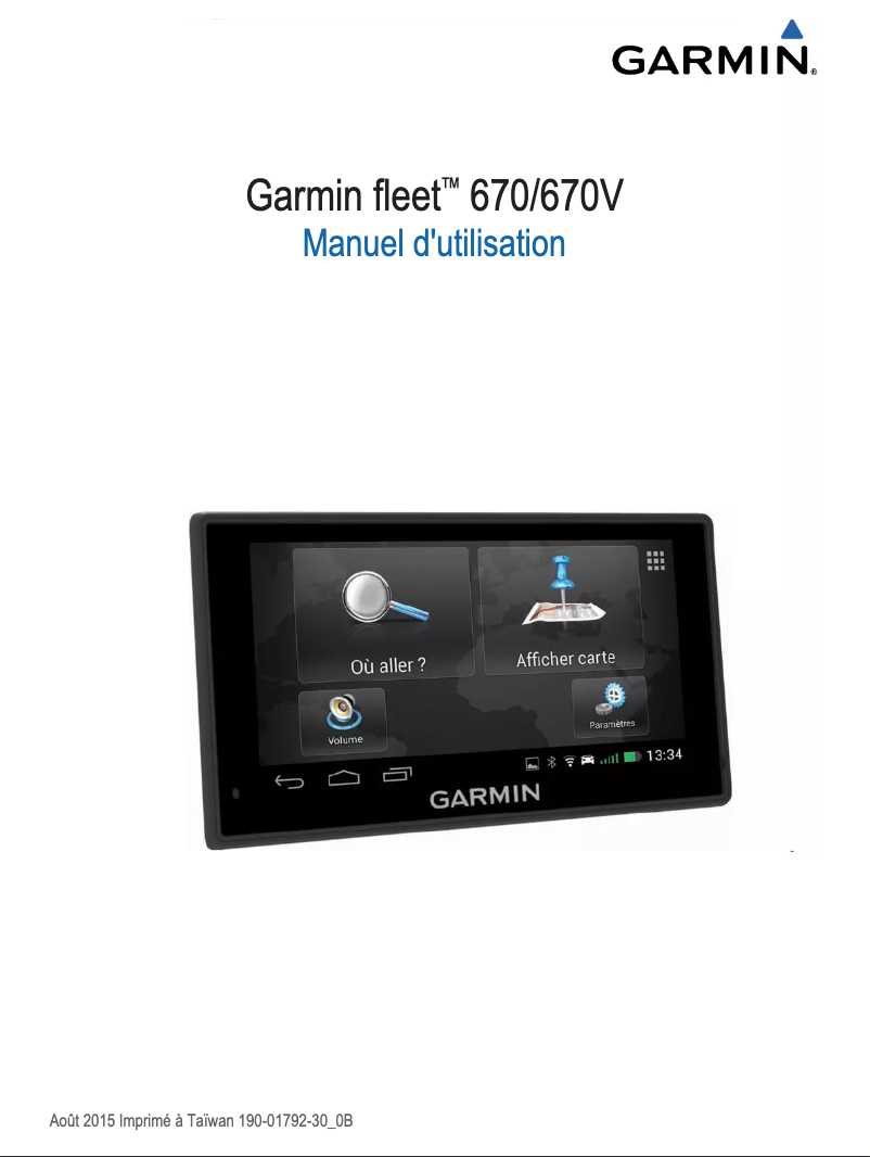 Page 1 de la notice Manuel utilisateur Garmin Fleet 670