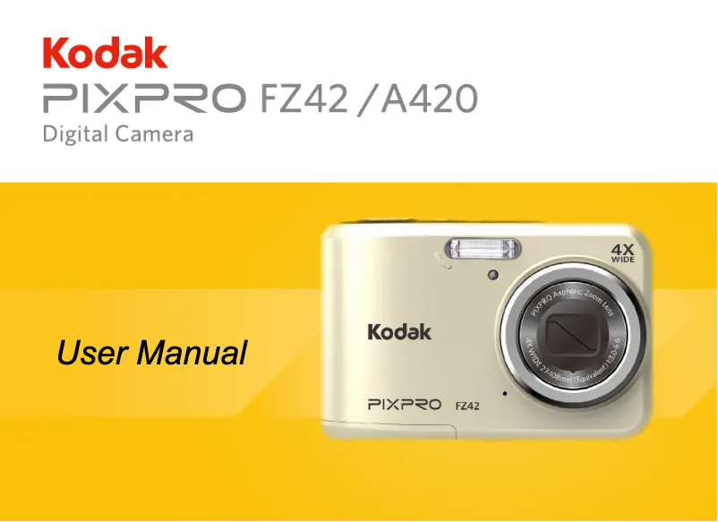 Page 1 de la notice Manuel utilisateur Kodak PixPro A420