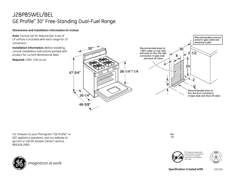 Image de la première page du manuel de l'appareil J2BP85BELBB