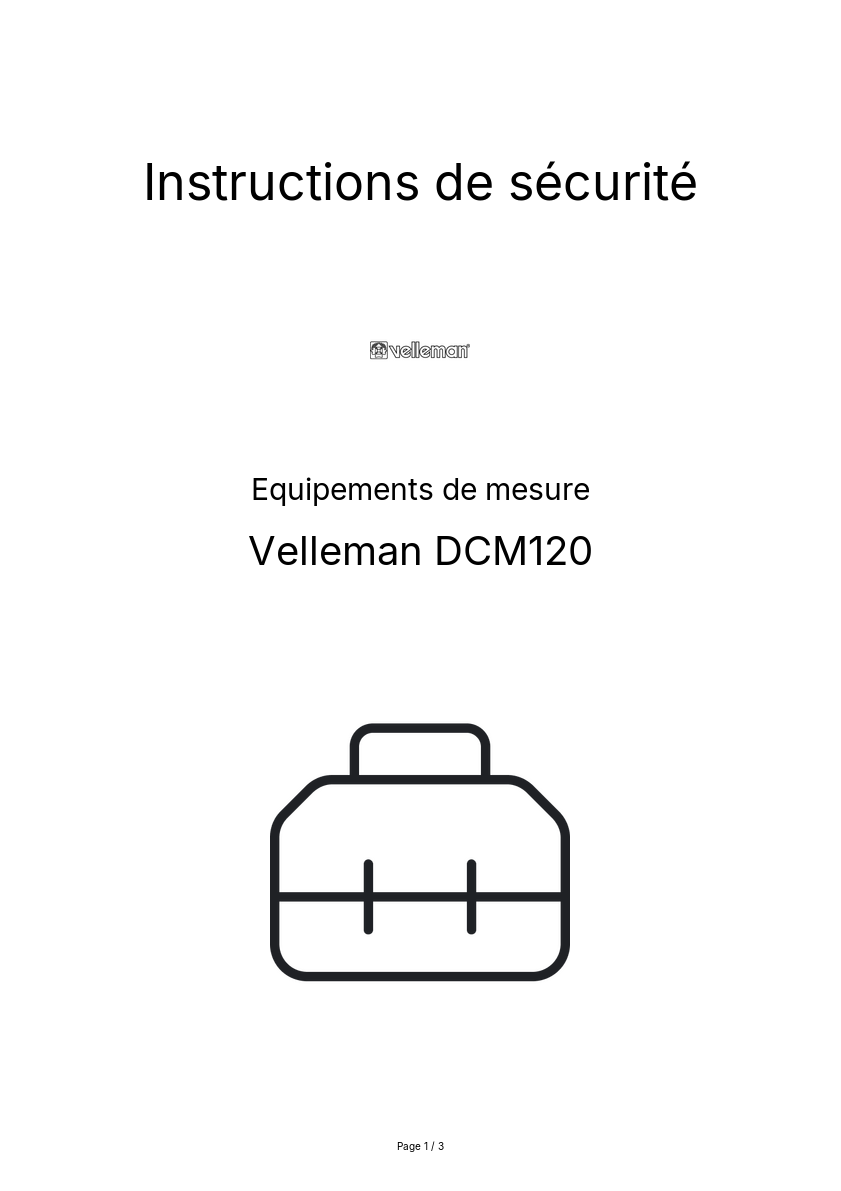 Image de la première page du manuel de l'appareil DCM120