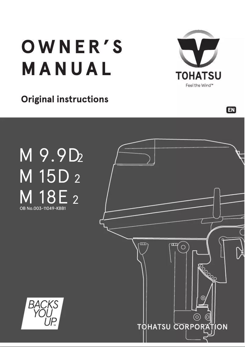 Page 1 de la notice Manuel utilisateur Tohatsu M18E2
