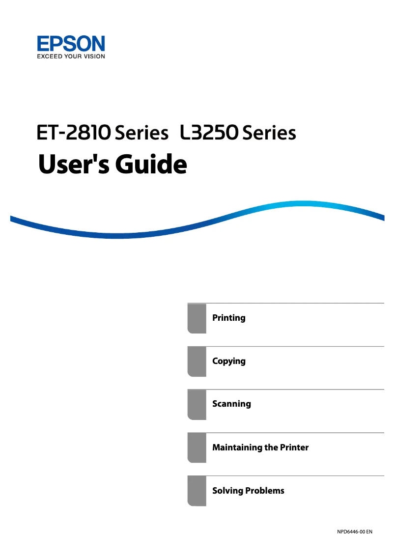 Image de la première page du manuel de l'appareil EcoTank L3270