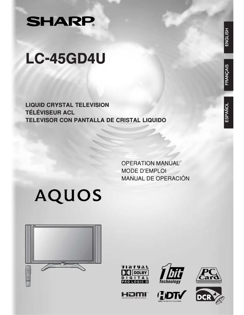 Page n°1 - Manuel utilisateur Sharp AQUOS LC-45GD4U