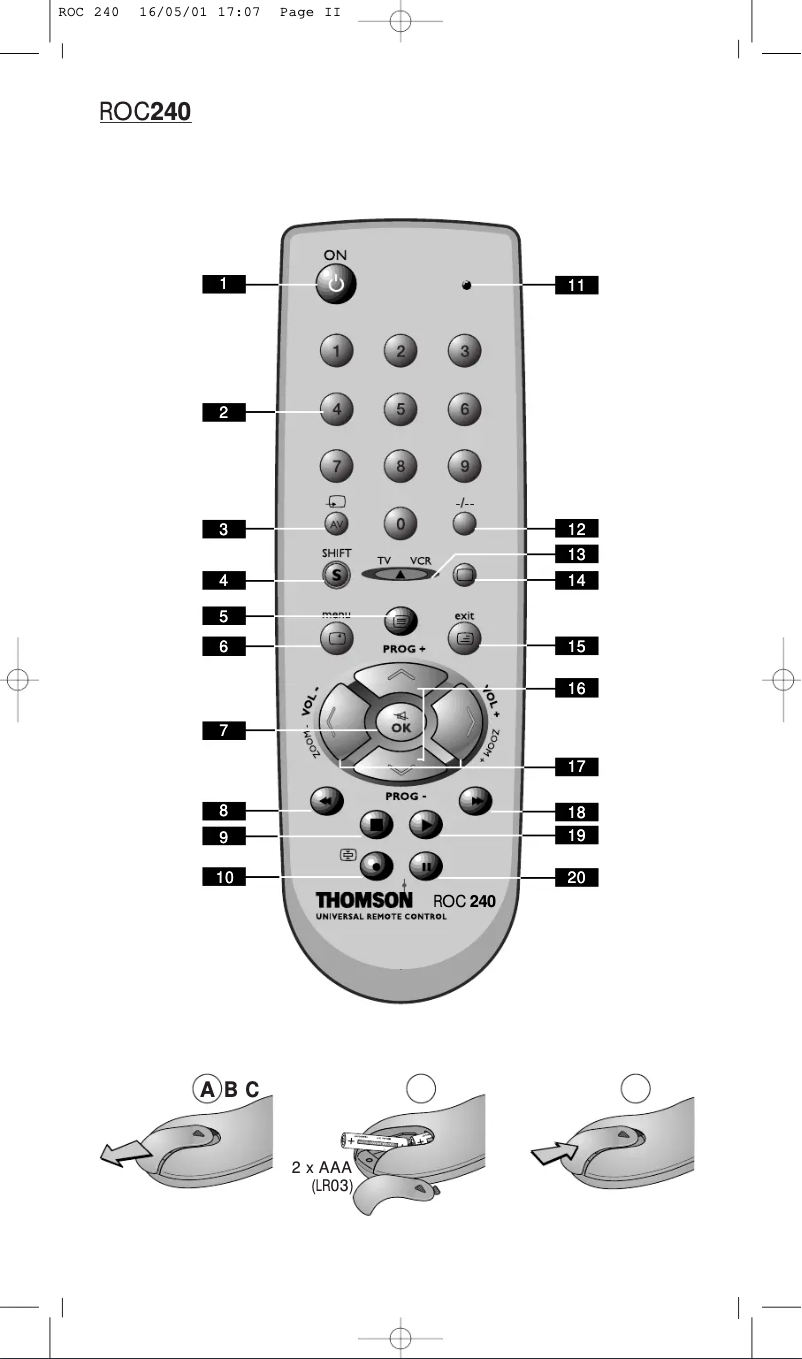 Image de la première page du manuel de l'appareil ROC240