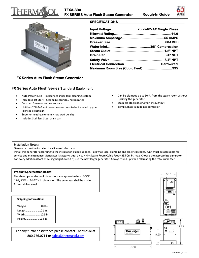 Página 1 del manual Manual de usuario ThermaSol TFXA-390