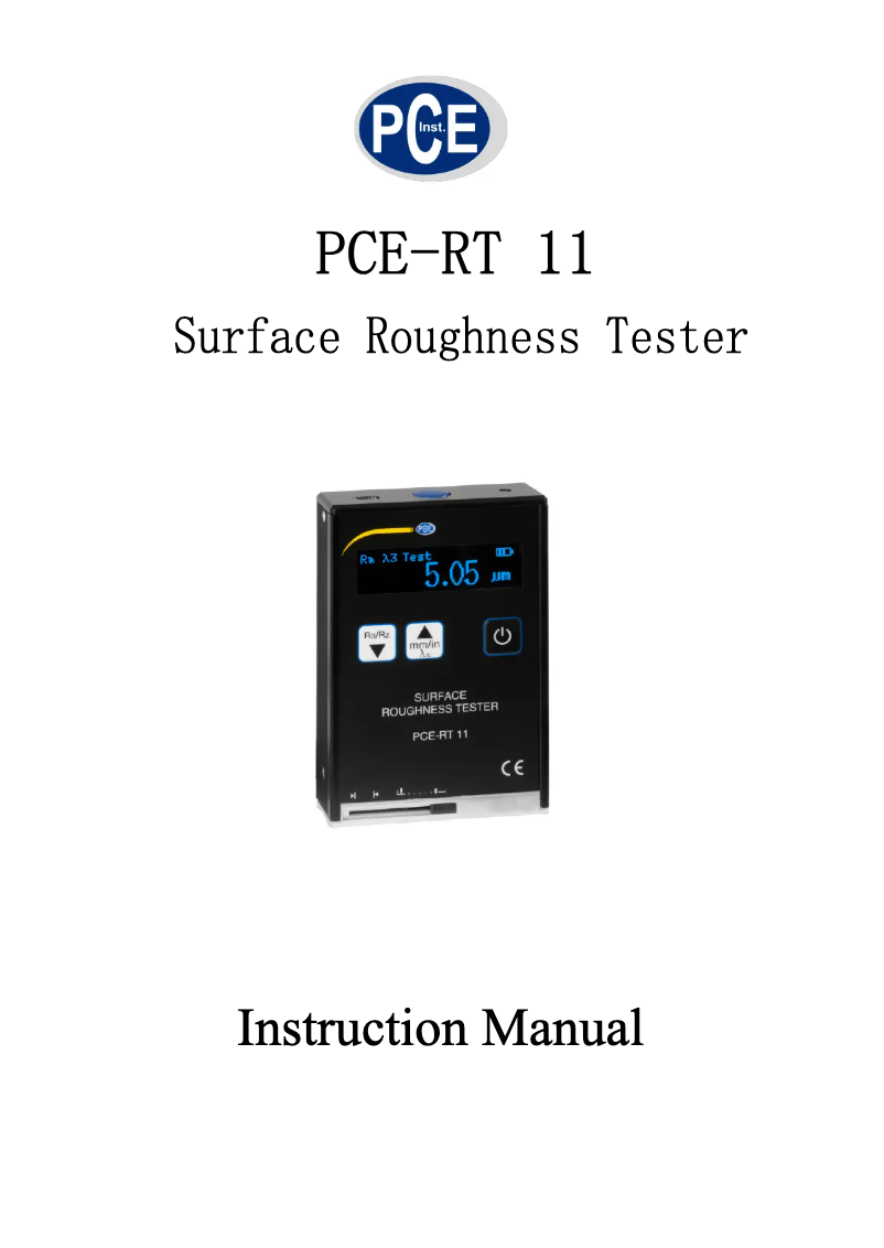 Page n°1 - Manuel utilisateur PCE Instruments PCE-RT 11