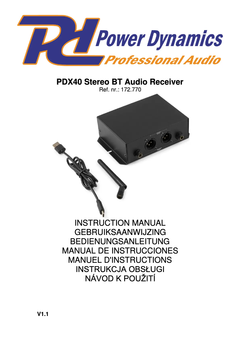 Page n°1 - Manuel utilisateur Power Dynamics PDX40