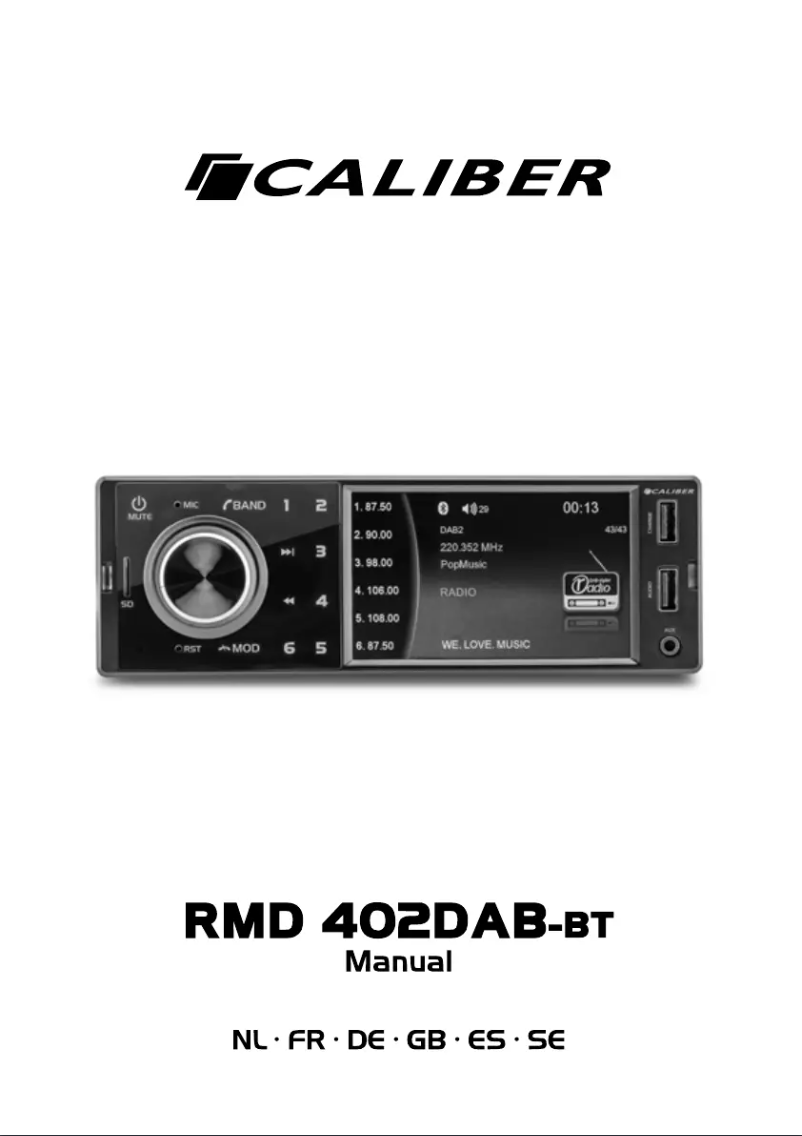 Página 1 del manual Manual de usuario Caliber RMD402DAB-BT