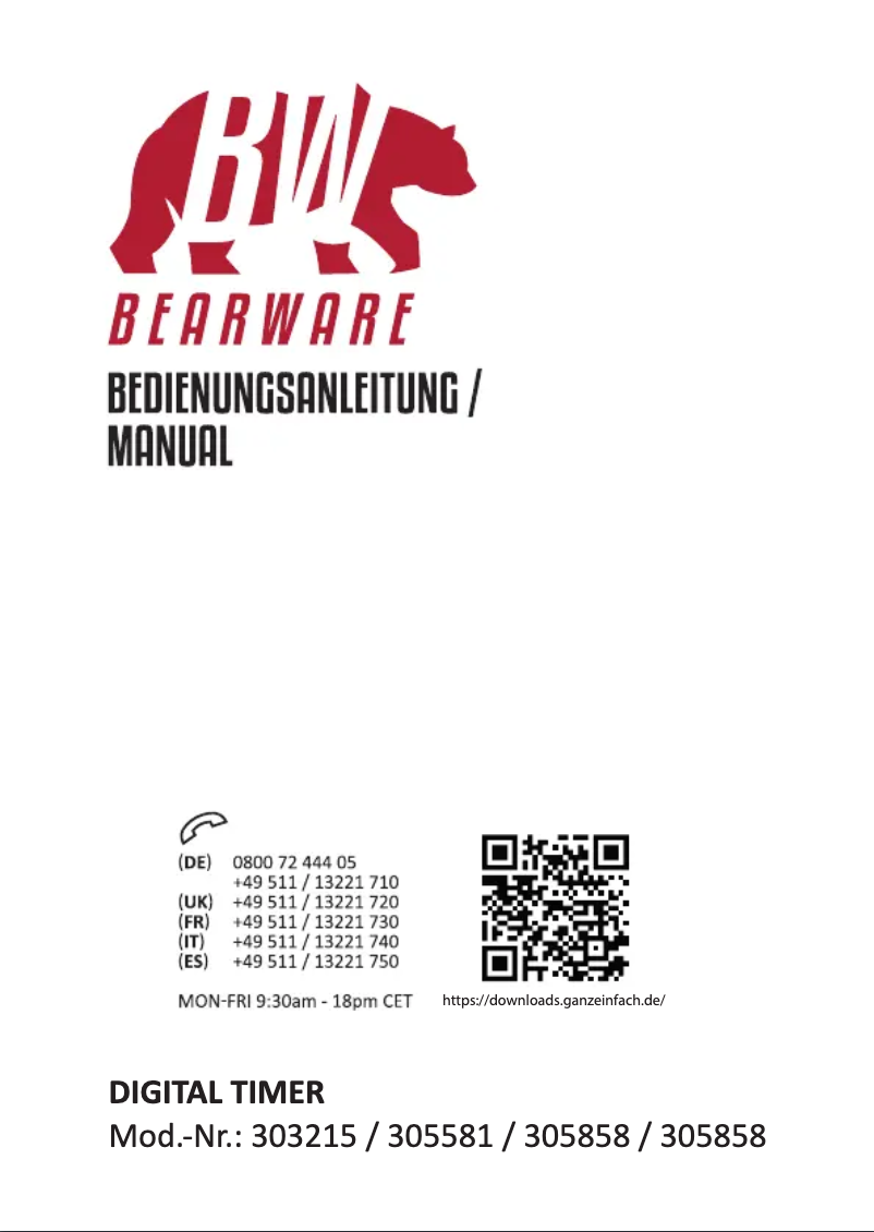 Imagen de la primera página del manual del dispositivo 305858