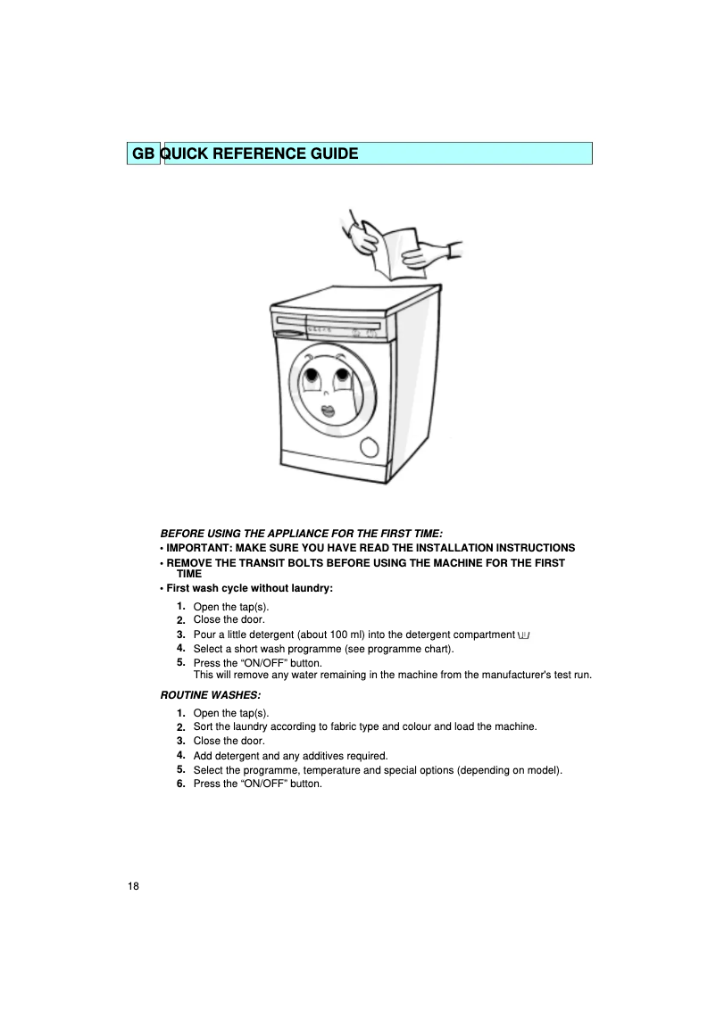 Page 1 de la notice Manuel utilisateur Whirlpool AWM 275 3
