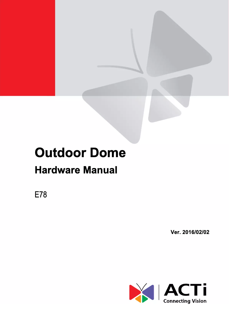 Page 1 de la notice Manuel utilisateur ACTi E78