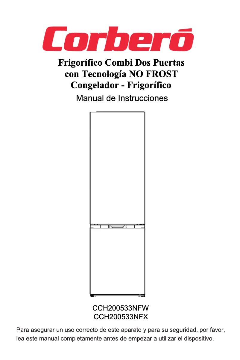 Page 1 de la notice Manuel utilisateur Corbero CCH200533NFW