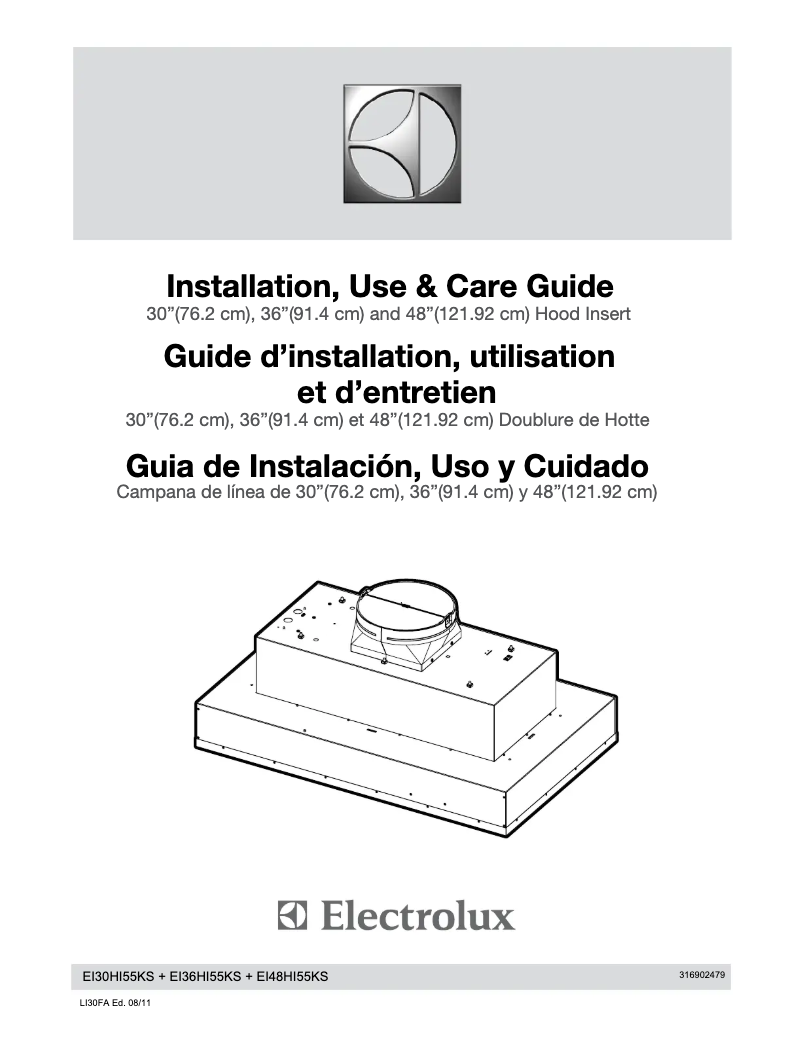 Page 1 de la notice Guide d'installation Electrolux EI30HI55KS