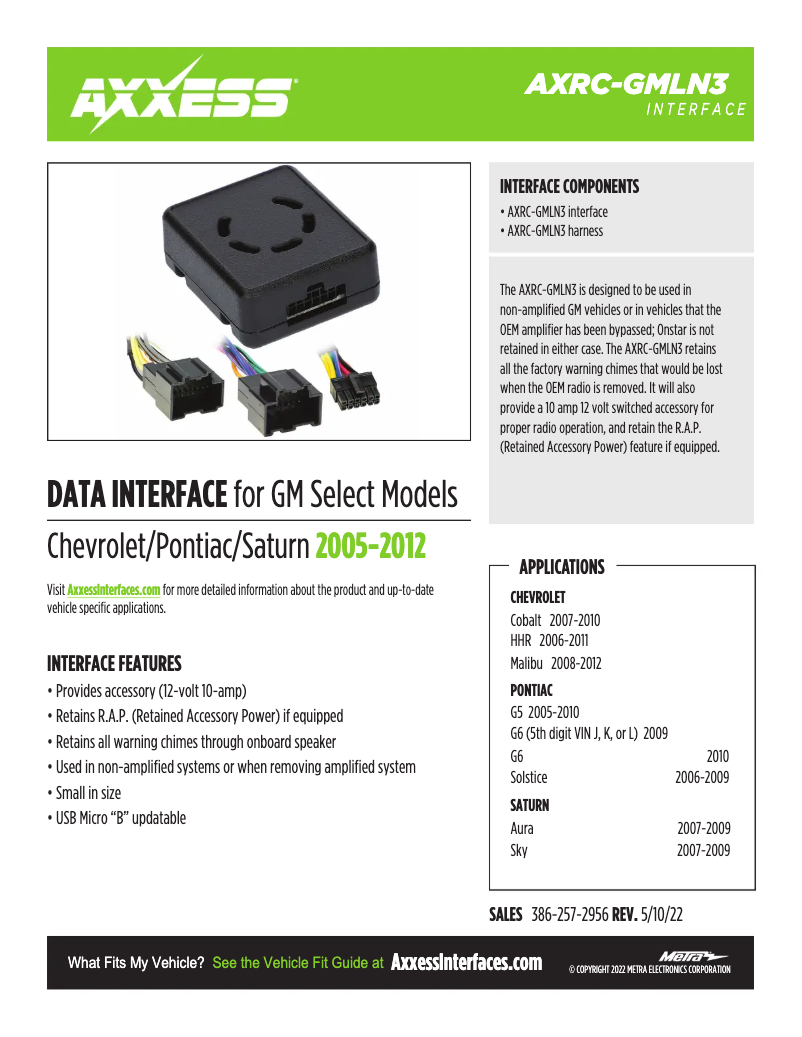 Image de la première page du manuel de l'appareil AXRC-GMLN3