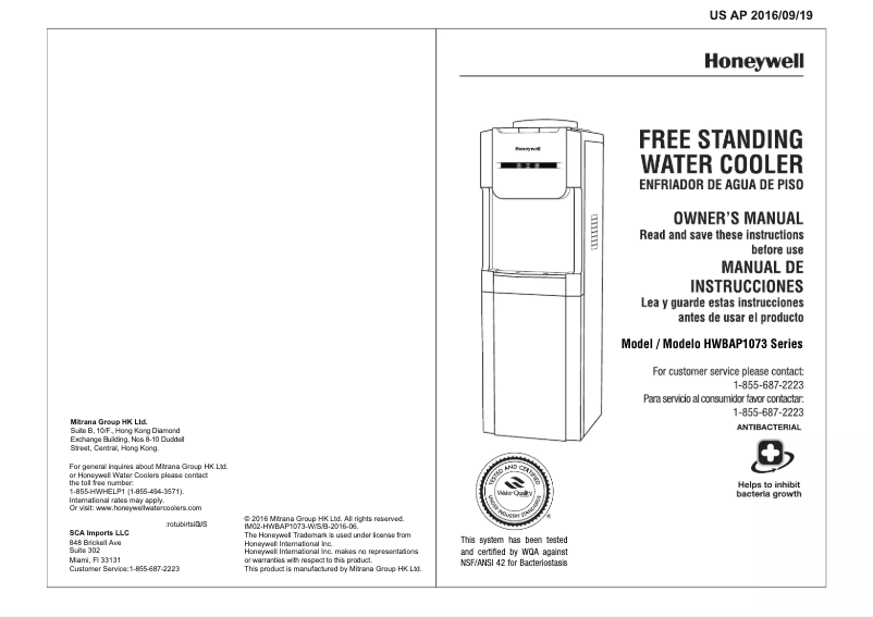 Image de la première page du manuel de l'appareil HWBAP1073