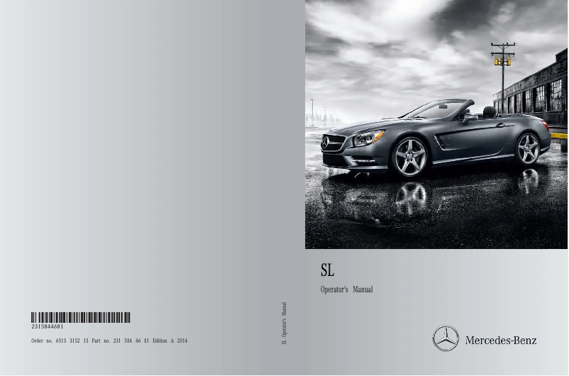 Page 1 de la notice Manuel utilisateur Mercedes-Benz SL (2014)