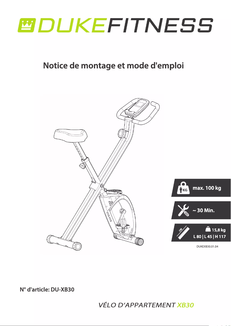 Image de la première page du manuel de l'appareil XB30