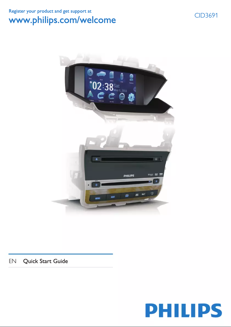 Page 1 de la notice Guide de démarrage rapide Philips CID3691