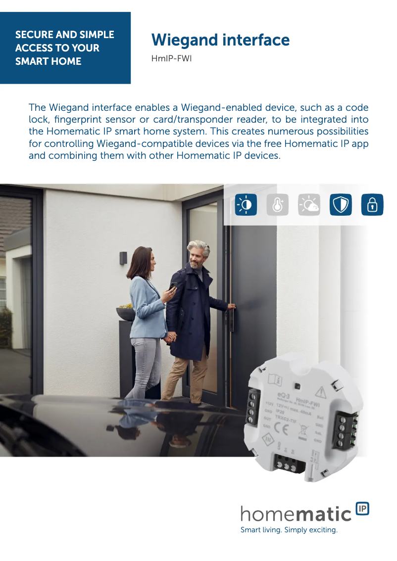 Page 1 de la notice Fiche technique Homematic IP HMIP-FWI