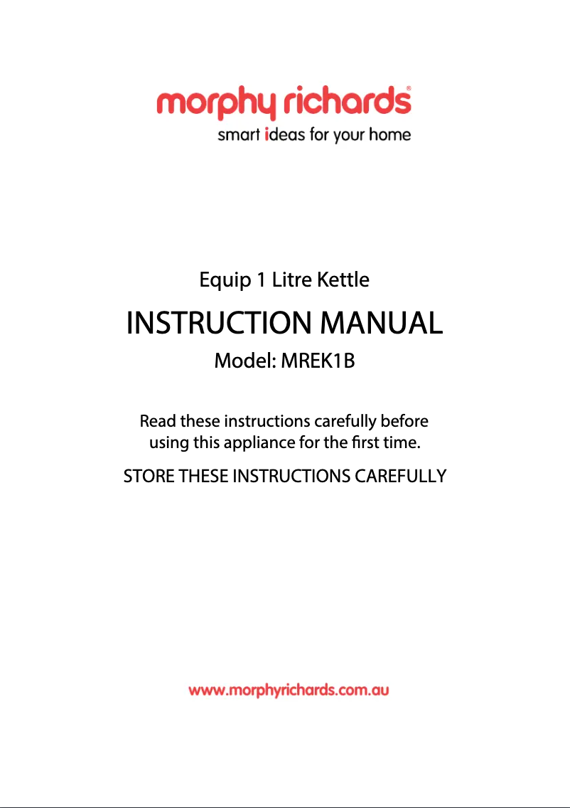 Página 1 del manual Manual de usuario Morphy Richards Equip MREK1B