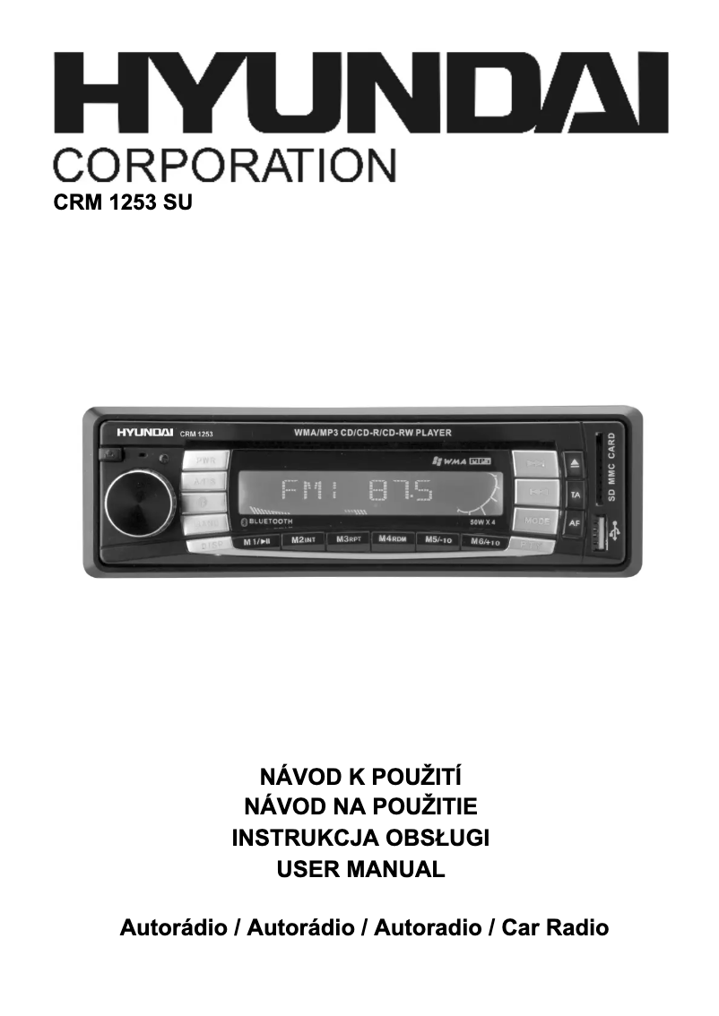 Page 1 de la notice Manuel utilisateur Hyundai CRM 1253 SU