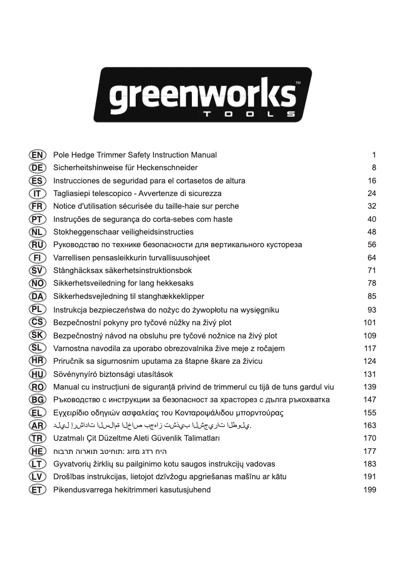 Página 1 del manual Manual de usuario Greenworks G60PHT