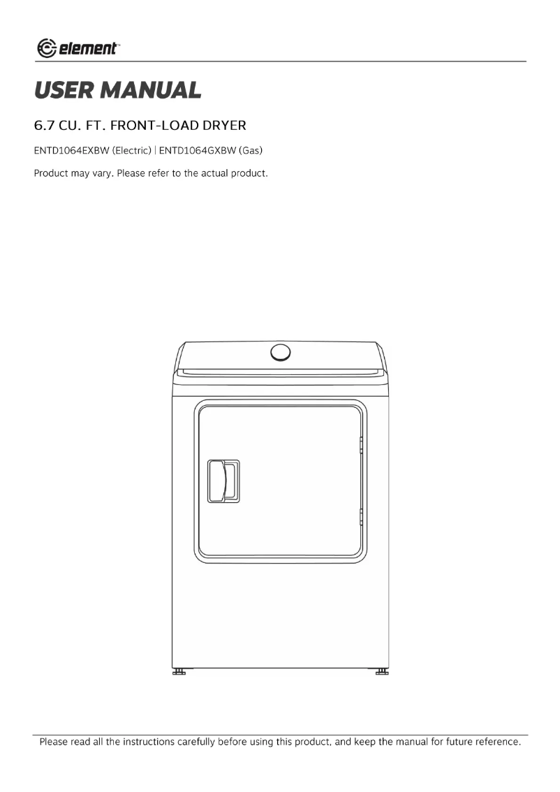 Page 1 de la notice Manuel utilisateur Element ENTD1064EXBW