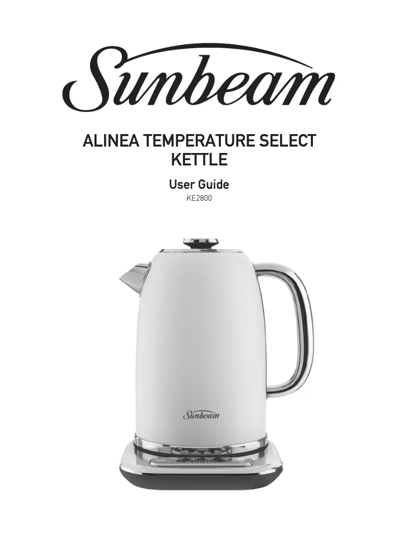 Page n°1 - Manuel utilisateur Sunbeam Alinea Select KE2800K