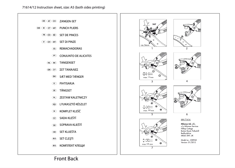 Page n°1 - Manuel utilisateur Powerfix IAN 71614