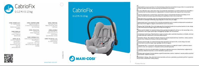 Página 1 del manual Manual de usuario Maxi-Cosi CabrioFix